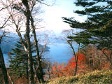 Foto, materiell, befreit, Landschaft, Bild, hat Foto auf Lager,Chuzenji Lake und Herbstbume, , , , 