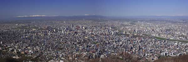 photo,material,free,landscape,picture,stock photo,Creative Commons,Sapporo-shi sweep of the eye, Hokkaido, observatory, town area, blue sky