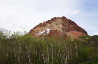 Foto, materieel, vrij, landschap, schilderstuk, bevoorraden foto,Mt. Showa Onderbeen-zan, Mt. Showshin-zan, Plotselinge huiduitslag, Actieve vulkaan, Bave wiegelen