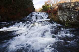 Foto, materiell, befreit, Landschaft, Bild, hat Foto auf Lager,Ein Herbst schnell flieender Strom, Wasserfall, Strmung, Wasser, Fluss