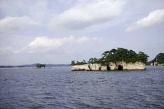 fotografia, material, livra, ajardine, imagine, proveja fotografia,Trs a maioria das vises bonitas em Japo Matsushima, ilha, cu azul, nuvem, O mar