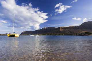 photo,material,free,landscape,picture,stock photo,Creative Commons,Harbor Beach of morning, sandy beach, kayak, mountain, beach