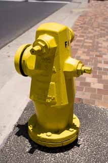 photo,material,free,landscape,picture,stock photo,Creative Commons,A USA fire hydrant, fire hydrant, way, Yellow, USA