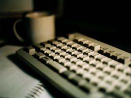 photo,material,free,landscape,picture,stock photo,Creative Commons,Break time for a programmer, keyboard, desk, cup, 