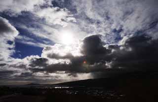 Foto, materiell, befreit, Landschaft, Bild, hat Foto auf Lager,Ein Wolkenklumpen, Die Sonne, blauer Himmel, Wolke, Donnerwolke