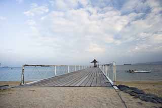 photo, la matire, libre, amnage, dcrivez, photo de la rserve,Un briquet de pays du sud, pniche, Pont du bois, nuage, La mer