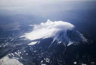 photo,material,free,landscape,picture,stock photo,Creative Commons,Mt. Fuji, Mt. Fuji, Singularity, aerial photograph, The snowy mountains