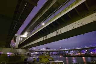 fotografia, materiale, libero il panorama, dipinga, fotografia di scorta,La notte di un ponte di cappio, La spiaggia, ponte, lampione, nave