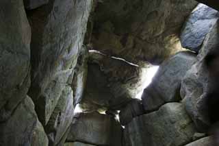 fotografia, materiale, libero il panorama, dipinga, fotografia di scorta,Il tumulo di sepoltura di Ishibutai antico in, Resti, vecchio tumulo di sepoltura, Asuka, pietra enorme