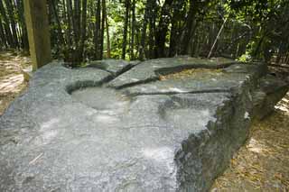 photo,material,free,landscape,picture,stock photo,Creative Commons,A liquor ship stone, Remains, old burial mound, Asuka, huge stone