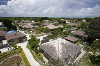 photo,material,free,landscape,picture,stock photo,Creative Commons,Taketomi-jima Island town area, roof, Okinawa, tile, cloud