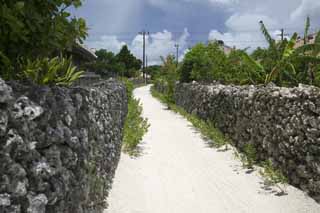 photo,material,free,landscape,picture,stock photo,Creative Commons,A way of Ishigaki wall, Piling-stones, sand bar, southern country, Okinawa