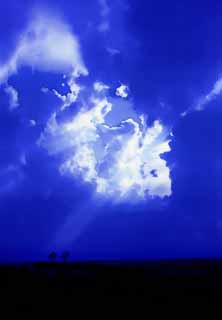 Illust, materieel, vrij, landschap, schilderstuk, schilderstuk, kleuren potlood, crayon, werkje,Ontsteken van de Evangelie, Wolk, Maak lijn aan, Stem van de lucht, Rij van de bomen