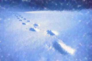 illust, , , , , ,  ,  , .,  side  .,  , footprint, snowy ,  snowy