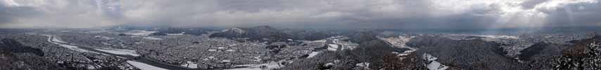 fotografia, material, livra, ajardine, imagine, proveja fotografia,Um panorama de Gifu, Est nevado, O NagarRiver, Gifu, cidade