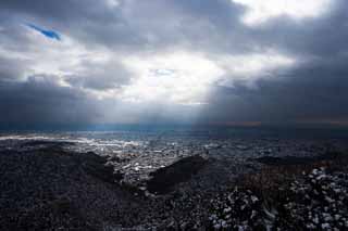 photo,material,free,landscape,picture,stock photo,Creative Commons,A voice of the sky, It is snowy, Light, Gifu, town