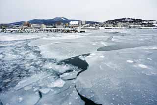 photo,material,free,landscape,picture,stock photo,Creative Commons,A port of freezing, Drift ice, Ice, port, The sea