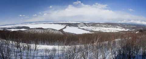 fotografia, materiale, libero il panorama, dipinga, fotografia di scorta,Lago Abashiri da Tentozan, Lago Abashiri,  nevoso, foresta, 