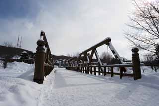 fotografia, materiale, libero il panorama, dipinga, fotografia di scorta,Un ponte di specchio, Prigione di Abashiri, prigione, , Abashiri sbarca senza molto numero