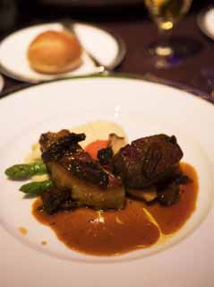 fotografia, material, livra, ajardine, imagine, proveja fotografia,Um mignon e um assado de gras de foie, Um corte feito por baixo, Carne de boi, bife, Cozinhando