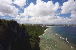 photo,material,free,landscape,picture,stock photo,Creative Commons,Blue of Gulf of Tumon, south island, resort, Tropical, coral reef