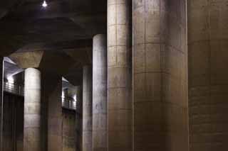 photo,material,free,landscape,picture,stock photo,Creative Commons,A huge underground shrine, Concrete, pillar, reservoir, basement