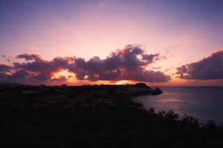 Foto, materiell, befreit, Landschaft, Bild, hat Foto auf Lager,Dmmerung von Guam, Sdinsel, Urlaubsort, Bei Dunkelheit, Wolke