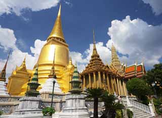 Foto, materieel, vrij, landschap, schilderstuk, bevoorraden foto,Tempel van de Emerald Buddha, Goud, Boeddha, Tempel van de Smaragd Boeddha, Bezoekende touristenplaats