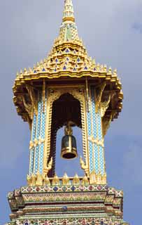 fotografia, materiale, libero il panorama, dipinga, fotografia di scorta,Campanile di tempio dello smeraldo Budda, Oro, Budda, Tempio dello smeraldo Budda, Facendo il turista