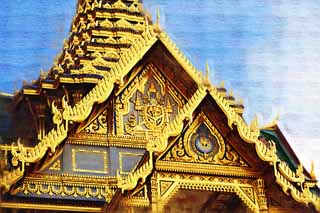 illustration,material,free,landscape,picture,painting,color pencil,crayon,drawing,Decoration of Chakri Palace, Gold, Buddha, The royal palace, Sightseeing