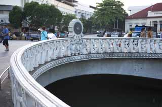 photo, la matire, libre, amnage, dcrivez, photo de la rserve,Une rampe d'un pont, railler, pont, Thalande, rivire