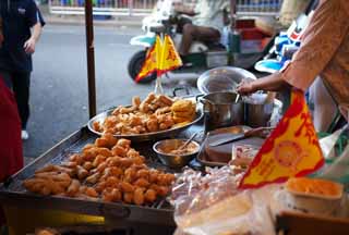 foto,tela,gratis,paisaje,fotografa,idea,Puesto de Bangkok, Fro comida, Carbn prender un fuego, Est de pie, Rollito de primavera