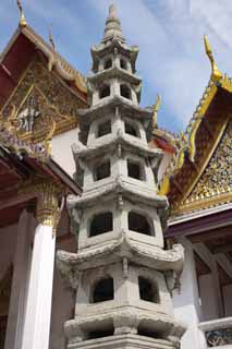 Foto, materieel, vrij, landschap, schilderstuk, bevoorraden foto,Een toren voor de rust van de geesten van Wat Suthat, Tempel, Boeddhist afbeelding, Rijs voor de rust van de geesten uit, Bangkok