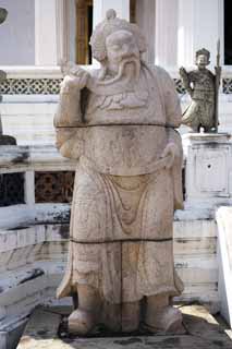 Foto, materiell, befreit, Landschaft, Bild, hat Foto auf Lager,Eine Steinstatue von Wat Suthat, Tempel, Buddhistisches Bild, steinigen Sie Statue, Bangkok