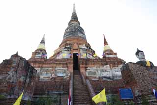 foto,tela,gratis,paisaje,fotografa,idea,Da de Che de Ayutthaya, Pagoda, Templo, Idea Buddhist, Sobras de Ayutthaya
