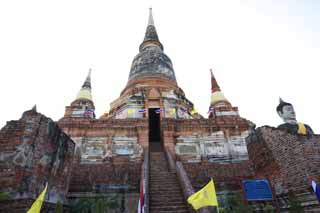 photo,material,free,landscape,picture,stock photo,Creative Commons,Che day of Ayutthaya, pagoda, temple, Buddhist image, Ayutthaya remains