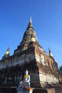 foto,tela,gratis,paisaje,fotografa,idea,Da de Che de Ayutthaya, Pagoda, Templo, Idea Buddhist, Sobras de Ayutthaya