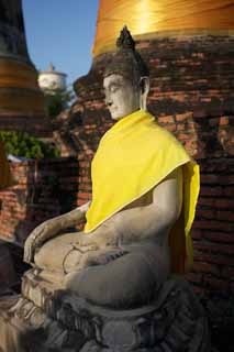 photo,material,free,landscape,picture,stock photo,Creative Commons,A Buddhist image of Ayutthaya, Buddhist image, Buddha, pagoda, Ayutthaya remains