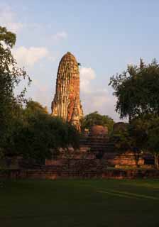 photo,material,free,landscape,picture,stock photo,Creative Commons,Wat Phraram, World's cultural heritage, Buddhism, pagoda, Ayutthaya remains