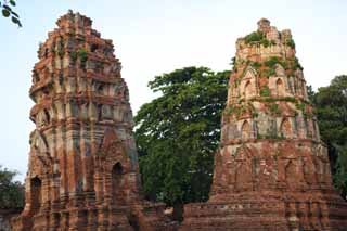 Foto, materieel, vrij, landschap, schilderstuk, bevoorraden foto,Wat Phra Mahathat, Wereldwijd cultureel heritage, Boeddhisme, Pagoda, Ayutthaya verblijft