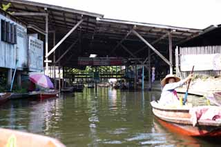 Foto, materiell, befreit, Landschaft, Bild, hat Foto auf Lager,Wassermarkt, Markt, Das Kaufen und das Verkaufen, Boot, 