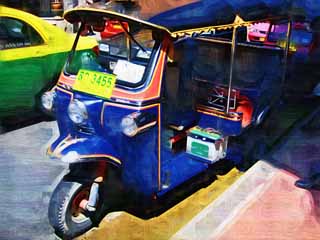 illust, , , , , ,  ,  , .,Tuk Tuk, tricycle, , , 