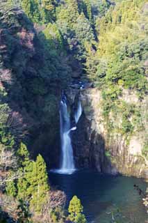 fotografia, materiale, libero il panorama, dipinga, fotografia di scorta,Hijiri cade di Yamato-cho, Il bacino di una cascata, Caduta Santa, Fiume di Sasabaru, cascata