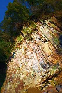 illust, materiell, befreit, Landschaft, Bild, Gemlde, Farbbleistift, Wachsmalstift, Zeichnung,,Cliff, Schlucht, Backlight, Klippe, natrliches Monument