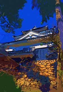 illust,tela,gratis,paisaje,fotografa,idea,pintura,Lpiz de color,dibujo,Castillo de Okazaki, Castillo, Techo, Ieyasu Tokugawa, La historia