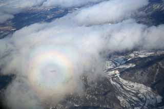 photo,material,free,landscape,picture,stock photo,Creative Commons,phenomenon of brocken spectre, Glory, halo, , Snow