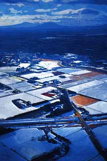 illust, materiale, libero panorama, ritratto dipinto, matita di colore disegna a pastello, disegnando,La terra di nord, scena di neve, I campi, nube, Agricoltura