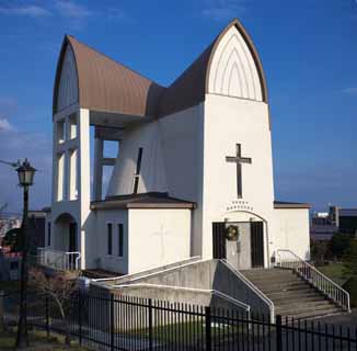 foto,tela,gratis,paisaje,fotografa,idea,Una St. John iglesia, Iglesia, Cielo azul, Cruz, Cristianismo