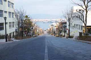 photo,material,free,landscape,picture,stock photo,Creative Commons,Yahata Hill, straight line, , The sea, port town