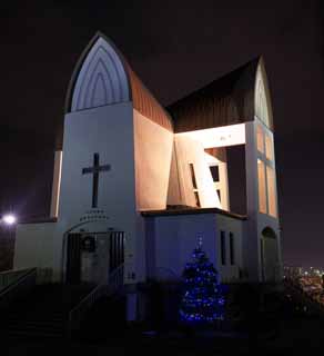 fotografia, material, livra, ajardine, imagine, proveja fotografia,A noite de um St. o John igreja, igreja, cu azul, cruz, Cristianismo